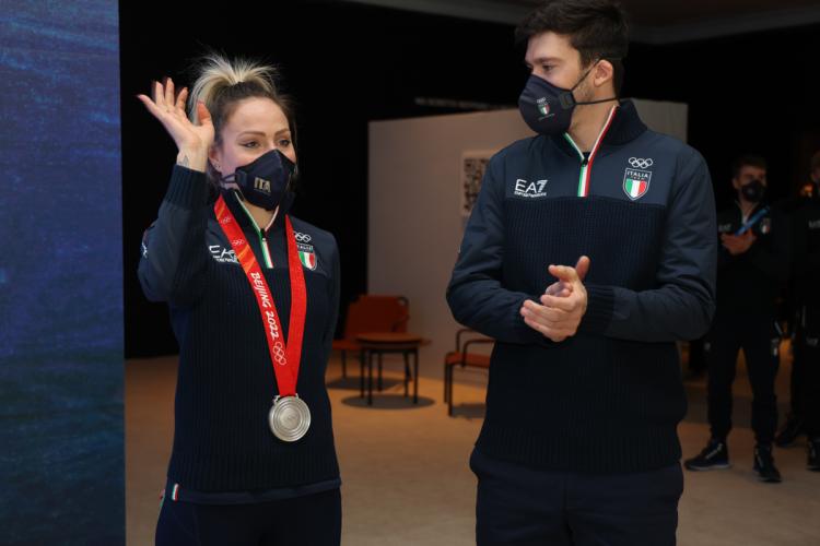 Casa Italia in festa per Francesca Lollobrigida e Davide Ghiotto